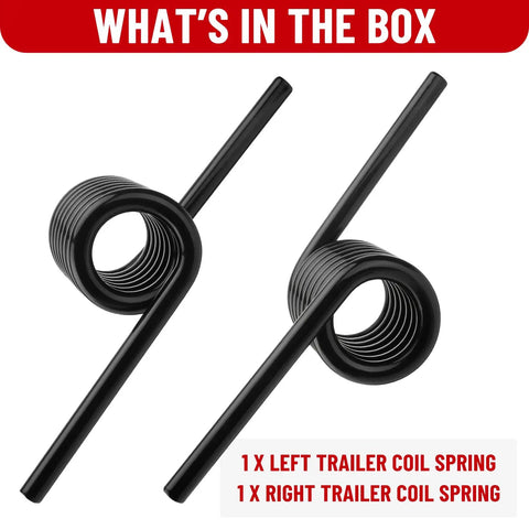 Get Your Tailgate Gear Sorted With These Badass Trailer Ramp Coil Springs Compatible With 1.5 Inch Shafts Replacing RS16933LH RS16933RH showing left and right trailer coil springs.