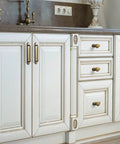 Antique Brass Cabinet Pulls With Backplate Spacer 2 Pack 5 Inch Center To Center Kitchen Drawer Handles on white cabinets