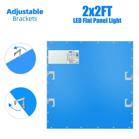 Backside of 2x2 Ft LED Troffer Flat Panel Light with adjustable brackets, 4 Pack 2x2 Ft LED Troffer Flat Panel Light 45W, 5800 Lumens
