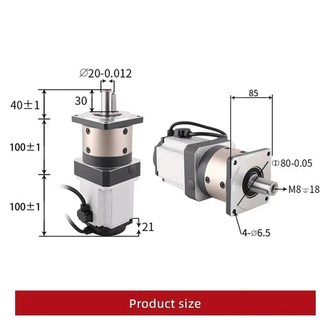 Heavy Hitter Plf60 Planetary Gearbox Servo Motor 400W dimensions with detailed measurements for precise fitting.