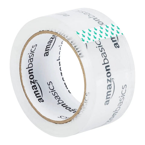 Single roll of Crystal Clear Packing Tape Set, Heavy Duty BOPP With Water Based Adhesive, 1.88 Inch By 109 Yards, showing logo