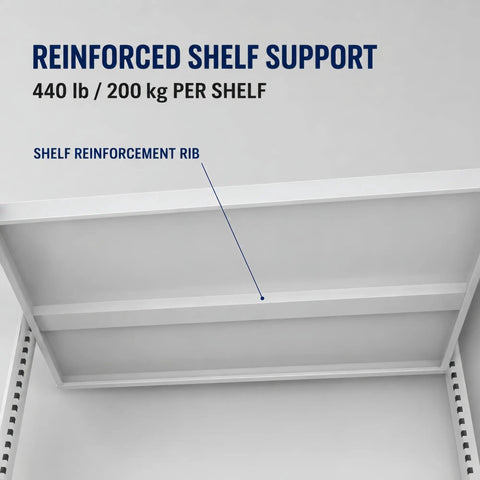 All Steel Tool Storage Cabinet With Adjustable Shelves For Garage And Workshop, Heavy Duty Metal Cabinet To Keep Tools, Hardware, And Supplies Neatly Organized In A Stable Enclosed Unit with reinforced shelf support, 200 kg per shelf