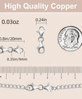 Double Lobster Claw Clasps Necklace Extender Silver 8 Piece Set Double End Design Clasp Closures with size guide