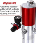 Shop Grade Air Operated Grease Pump For 55 Gallon Drums showcases the regulator with adjustment pressure gauge detail.
