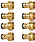Brass Garden Hose Quick Connectors Three Quarter Inch GHT Male Adapters Heavy Duty Water Hose Fittings Replacement Pack Of 8