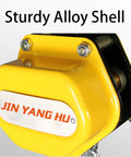 Manual lever chain hoist with yellow alloy shell; 550 lb capacity, 20 ft, Jin Yang Hu brand