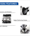 Features of the Front Wheel Bearing Hub Assembly With ABS Drop-In Replacement For 2004-2011 Chevy HHR, 2005-2010 Chevy Cobalt.