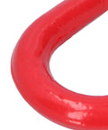 Close-up of red Heavy Duty Alloy Steel Eye Lifting Hook With Safe Grab Design, 1 Ton Capacity, Industrial Crane Hook.