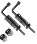 Black 2 Packs 8.5 Inch Heavy Duty Spring Loaded Latch Pin With Sliding Barrel Bolt Door Lock, galvanized, 12mm bolt diameter.