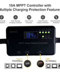 10A MPPT Controller from 100W Portable Foldable Solar Panel Suitcase With 10A 12V MPPT Controller 4 In 1 Adapter Cable