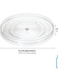 Recycled Plastic Lazy Susan Turntable Organizer For Kitchen Cabinets And Pantry Storage, Smooth Rotating 11 Inch Spin Tray, Clear Finish