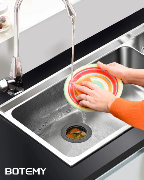 Heavy Duty 304 Stainless Steel Kitchen Sink Drain Kit Three And A Half Inch Strainer With Stainless Stopper Assembly installed