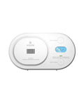 Top Shelf Carbon Monoxide Detector With Ten Year Battery Backup And Loud Eighty Five Decibel Alert For Worry Free Home Safety Monitoring And Quick Low Level Hazard Scan Shield on a white background.