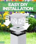 Geometric Square Solar Post Cap Lights For 4x4 And 5x5 Posts, Outdoor Solar Powered LED Lighting For Fence Deck Garden installation