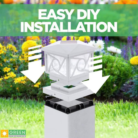 Geometric Square Solar Post Cap Lights For 4x4 And 5x5 Posts, Outdoor Solar Powered LED Lighting For Fence Deck Garden installation