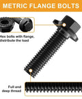 252Pcs Flange Hex Bolt Nut Washer Kit For Metric M6 M8 In Alloy Steel Black Zinc Plated No Fuss Install Durable Fasteners Set
