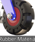 Heavy Duty Rubber Caster Wheels Set Of Four Built Tough With Reliable Brakes and Rock Solid Design, close-up view of rubber caster wheel.