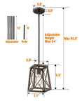 Dimensions of Farmhouse Pendant Light With Industrial Metal Wire Cage In Oil Rubbed Bronze, 1 Light Hanging Lantern