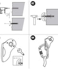Heavy Duty Stainless Steel Bolt Hangers Five Pack For Rock Climbing And Caving, installation instructions with technical diagrams.