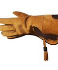 Premium Falconry Glove In Suede With Double Skinned Construction And Soft Fleece Lining For Eagle Hawk And Raptor Bird Handling And Training