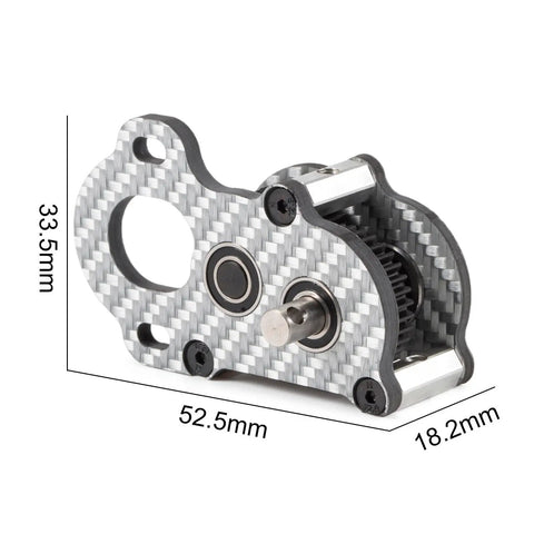 Ridiculously Light Carbon Fiber Portal Transmission Gearbox For 1 To 10 Scale RC Crawlers, Low Center Of Gravity Design, Only 30g, 52.5mm By 33.5mm By 18.2mm, Laser Cut Durable Housing For Serious Rock Climbing