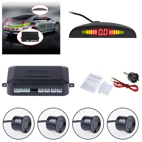 LED Parking Sensor Back Up System With 3 Color Distance Display Rainproof Car Rear Radar 22mm Diameter Pro Sensors shown