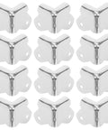 12 Pack Metal Cabinet Corner Protectors 1.57 Inch Silver Iron Edge Bumpers with screw holes for easy installation