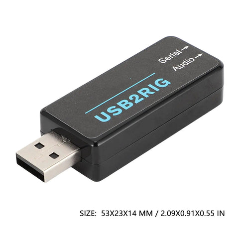 Amateur Radio Audio Interface With Built In Sound Card And Serial Port Two In One, USB2RIG device, compact USB plug