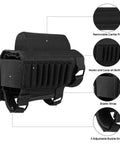 Rifle Cheek Riser With Ambidextrous Shell Holder And Molle Pouch showing removable pad, hooks, loop, and buckle straps