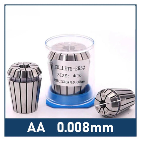 Top Pick Spring Collet Chuck Set For Engraving Milling CNC Lathe Tool Spindle Drill Fix Sure Grip High Quality Steel Precision Holds 0.008mm Accuracy Fits ER11 ER16 ER20 ER25 ER32 ER40 Sizes - ER32 collets displayed in a plastic case.