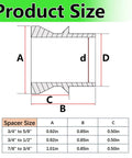 Seven Eighths Inch To Three Quarters Inch Heim Joint High Misalignment Spacer Set For Rod End Bearings Four Pack Heavy Duty Galvanized Steel Built Tough For Off Road Suspension And Linkage dimension chart