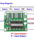 Wiring diagram of Two Pack Heavy Duty Three Series Lithium Ion Protection Board for 11.1 to 12.6 Volt packs.