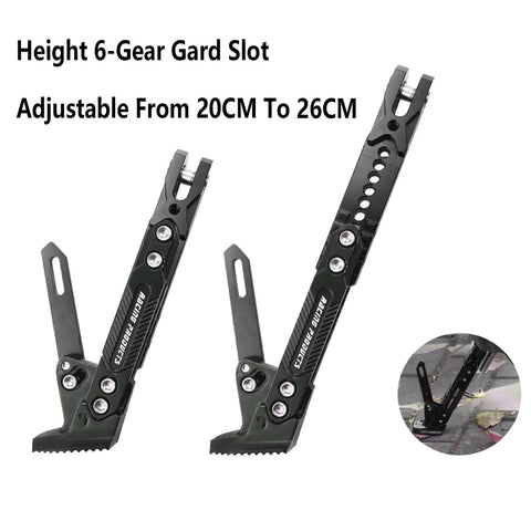 Adjustable Motorcycle Kickstand With Non Slip Foot Pad Side Parking Stand For Electric Motorcycles Fits Most Models No Fuss Easy Install Lowering Bracket For Smooth Ground Clearance Durable Black, adjustable from 20cm to 26cm
