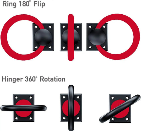 Image showing dual motion matte black sliding barn door pull handles with 180 flip and 360 rotation for doors, gates, and fences.