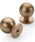 Sweet 10 Pack Champagne Bronze Cabinet Knobs, 1.2 Inch Round Drawer Knobs For Cabinets And Dresser, Includes Two Screw Sizes