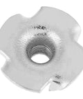 Close-up of 100 Pieces T Nuts Carbon Steel Zinc Plated Four Prong For Wood And Chipboard Woodworking And Furniture M5 Size Durable Rust Resistant