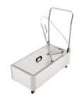 Heavy Duty Commercial Fryer Oil Filter Machine 370W Stainless Steel Cart with hose and handle for easy oil cleanup.