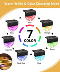 8 Pack Outdoor Solar Deck Lights Waterproof LED Step Lights with color options for patio, stairs, and pathways, yard decor.