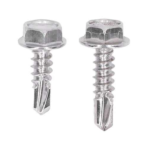 Go To Self Drilling Hex Washer Screws Kit 4.8x16mm And 4.8x19mm, 100 Pieces Stainless Steel Fasteners For Home And Office Repairs