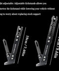 Beefed Up Universal Motorcycle Kickstand Upgrade With Adjustable CNC Aluminum Alloy Tripod Holder Side Foot Stand, height adjustable