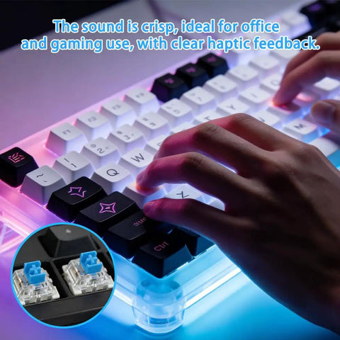 Blue 3 Pin Mechanical Keyboard Switches Kit With 90 Pcs And Switch Puller Dustproof And Waterproof Replacement Switches For DIY Keyboard Builds Clicky Feel Easy Install Great For Custom Keyboards on RGB keyboard