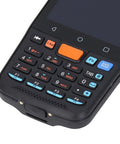 Close-up of Rugged Workhorse Enterprise Handheld Terminal With Android 11 showing keypad and part of 4 Inch Touch Screen.
