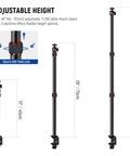 Extendable Camera Desk Mount With Ball Head 17 To 40 Inch Telescopic Table Light Stand with twist lock, adjustable height.