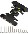 32g Brass Gearbox Mount And Skid Plate For Axial SCX24 Deadbolt C10 JLU Gladiator Bronco with screws, black color