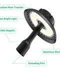 Post Top LED Area Light 150W Outdoor Lamp With 16000 Lumens highlighting aluminum die-cast construction and features