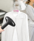 Durable Garment Steamer Hose Replacement for clothes in use on a white shirt, high temperature resistant steam ironing tube