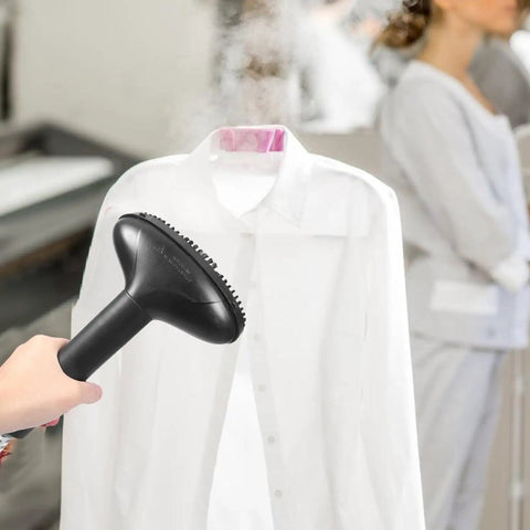 Durable Garment Steamer Hose Replacement for clothes in use on a white shirt, high temperature resistant steam ironing tube