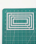 Rectangle Frame Die Cuts With Rounded Corners Carbon Steel Cutting Dies For DIY Crafts And Scrapbooking on green cutting mat