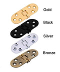 Gold, black, silver, and bronze 180 Degree Flush Cabinet Door Hinge Semicircle Design with smooth operation, seamless look.
