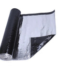Heavy Duty Asphalt Roofing Tape That Kicks Leaks To The Curb With Heat Reflective Aluminum Foil Flashing Roll, black and silver roll.